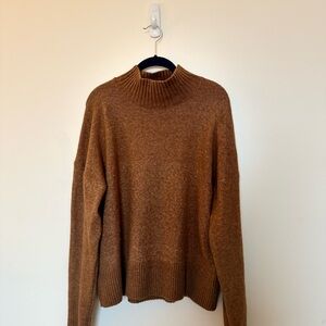 LOFT Cozy Brown Mock Neck Sweater